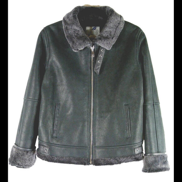 NEW Blueduck Genuine Shearling Flight Jacket in fadded black Sz S #SJ925 - Picture 1 of 9